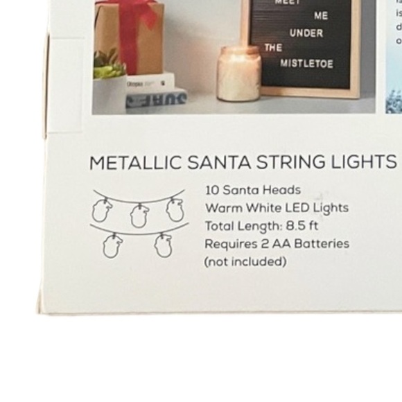 🌺 West & Arrow Christmas Santa Metallic Warm Light LED String Lights NEW - Picture 5 of 6